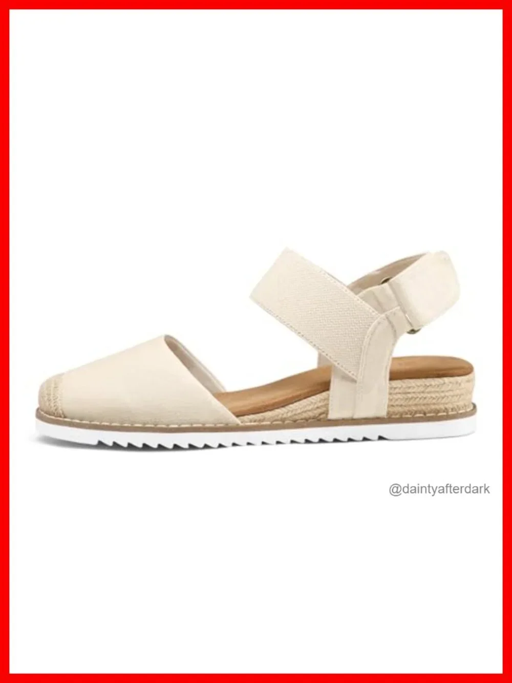 Women's Low Wedge Sandals Comfortable Closed Toe Espadrilles Slip on Elastic